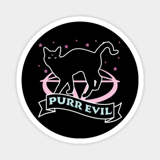 Purr Evil Cat - Pastel Goth Halloween Black Cat Lover Magnet